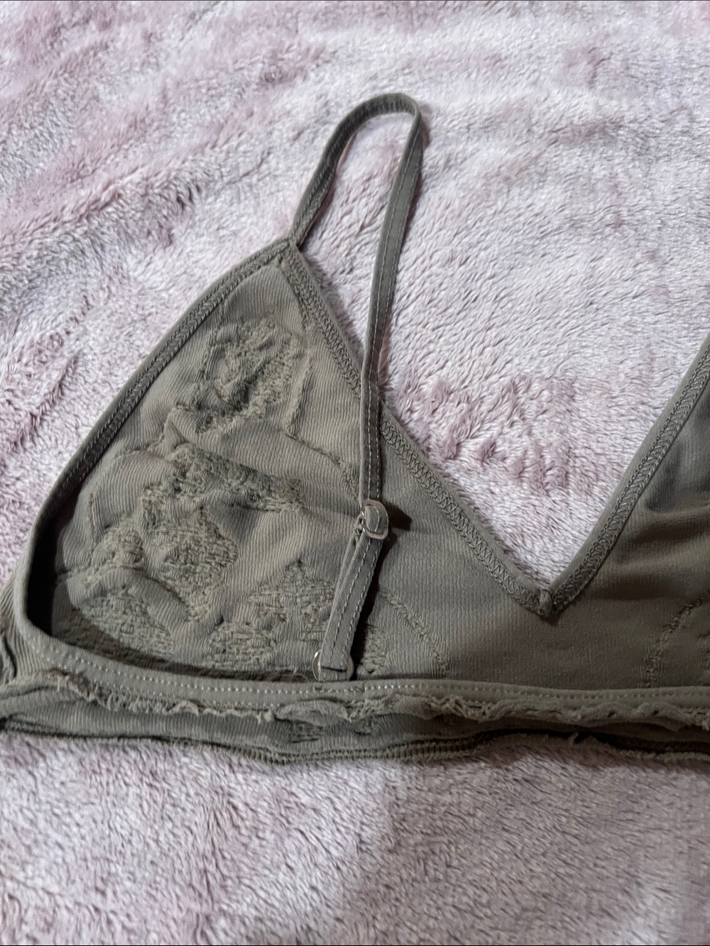 Women’s Light Brown Lace Triangle Bralette - Picture 6 of 6